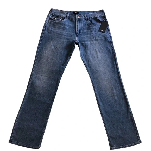True Religion Men’s Ricky Big T Flap Jeans 36x33 Blue Maze Relaxed Straight NWT - Picture 6 of 8